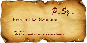 Prosznitz Szemere névjegykártya